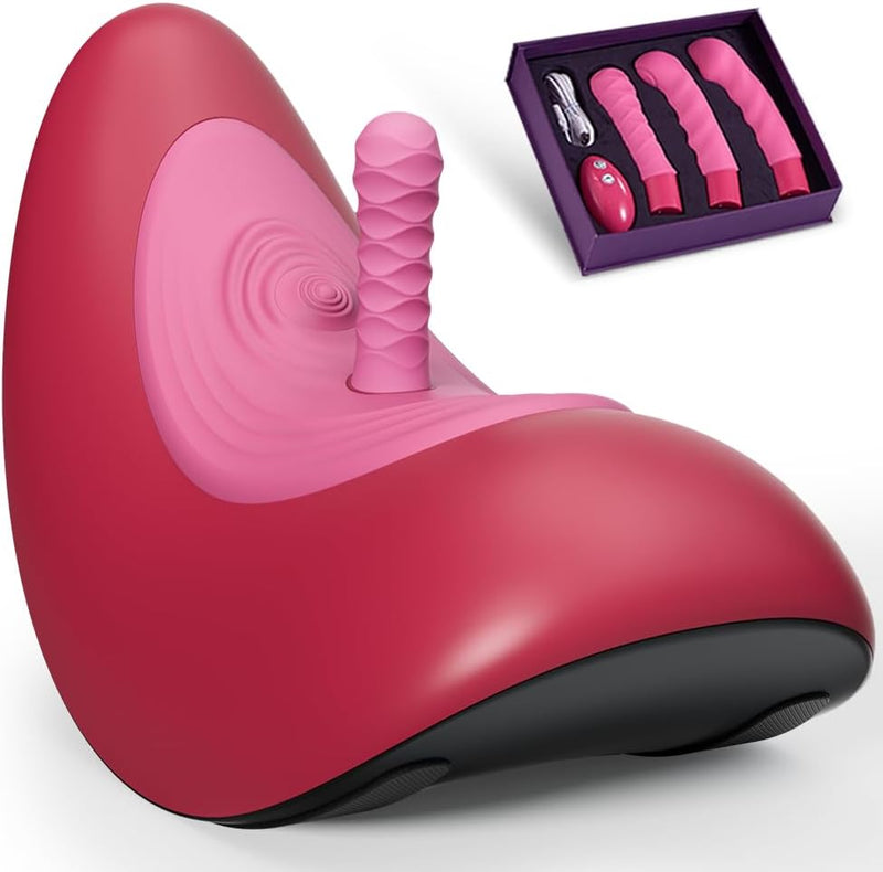 Sex Saddle with 3 Attachments Riding Sex Machine for Women, Thrusting Fuck Machine for Pleasure with 4 Function and Remote Control, Wireless Adult Sex Toy Flapping Vibrator Dildo for Anal Play