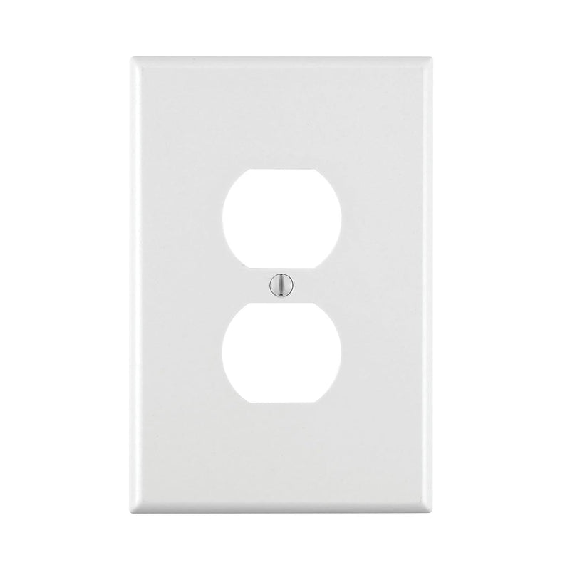 001-88103-W Single Gang White Duplex Receptacle Wallplate - 10 Pack