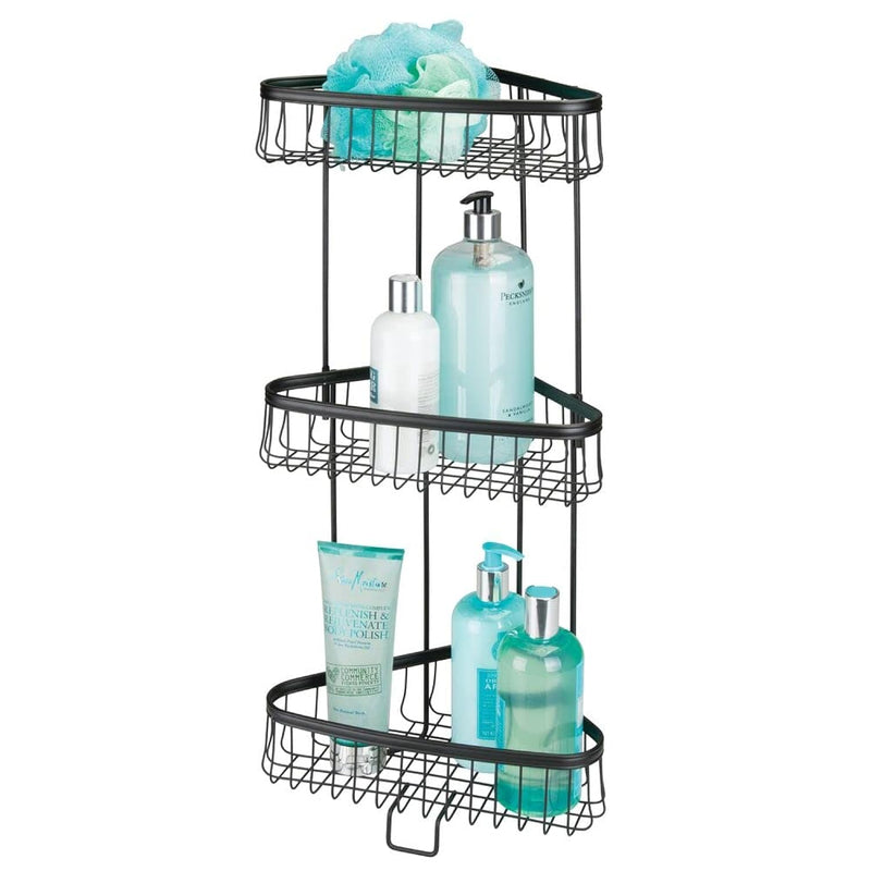 Mdesign Metal Bathroom Shelf Unit - Freestanding Vertical Storage For Organizing