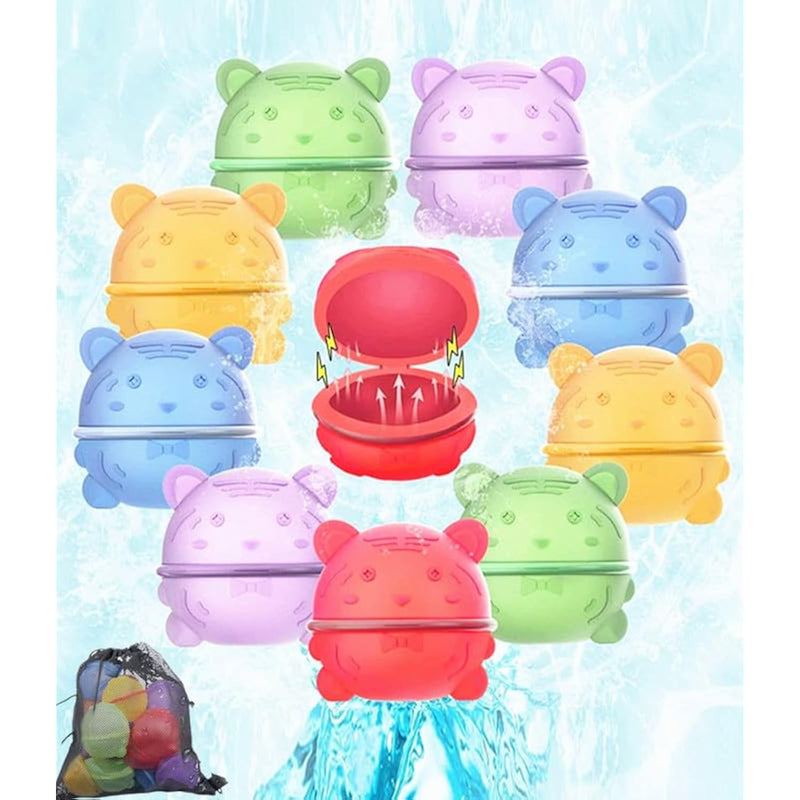 12Pcs Reusable Water Balloons, Silicone Water Bomb For Summer Games, Refill