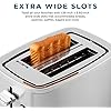 2 Slice Stainless Steel Toaster, Extra Wide Slots for Toasting Bagels, Breads, Waffles & More, 7 Adjustable Shade Settings, Removable Crumb Tray, Countertop Kitchen Essentials, 850 Watts