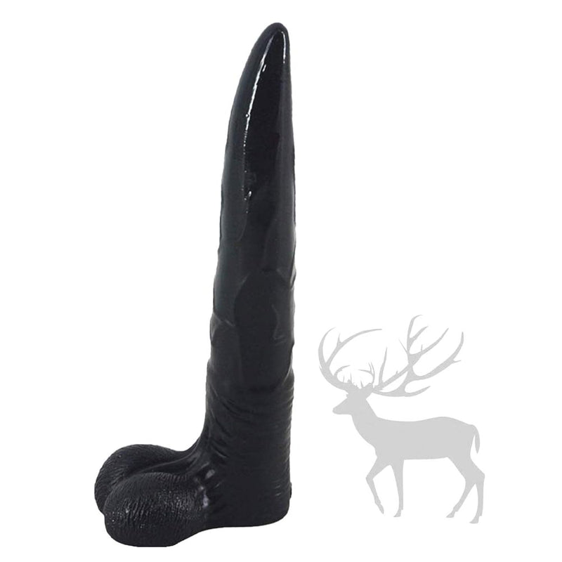 Animal Dildo, 10 Inch Realistic Deer Penis Ultra Long Elk Cock, Anal Plugs For Men Women (Black)