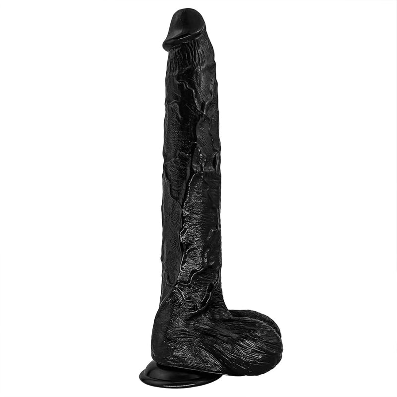 Realistic Dildo, 17 Inch Huge Dildo With Small Glans And Powerful Suction Cups For G-Spot Stimulation And Anal Play, Ultra Big Soft Lifelike Fake Penis Dildos Adult Sex Toy For Women/Men, Black