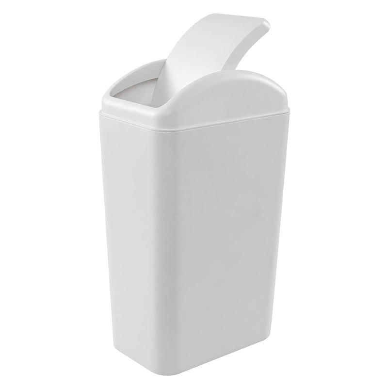 14L Slim Trash Can, Modern Swing Lid Wastebasket Paper Dustbin Waste Bin