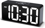 Small Digital Alarm Clock for Bederoom, Large Big Numbers Display with Brightness Dimmer, Electric Bedside Desk Clock with USB Charging Port, Adjustable Alarm Volume, 12/24H, Snooze