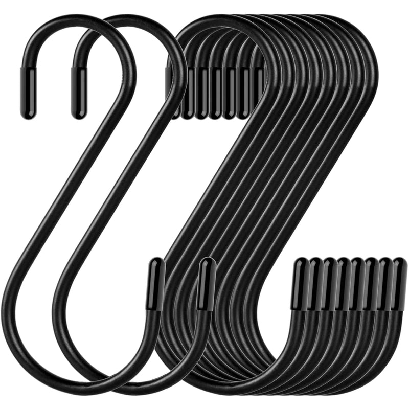 30 Pack S Hooks,3.54 In Matte Black Heavy Duty Metal S Hooks Can With Stand Up T