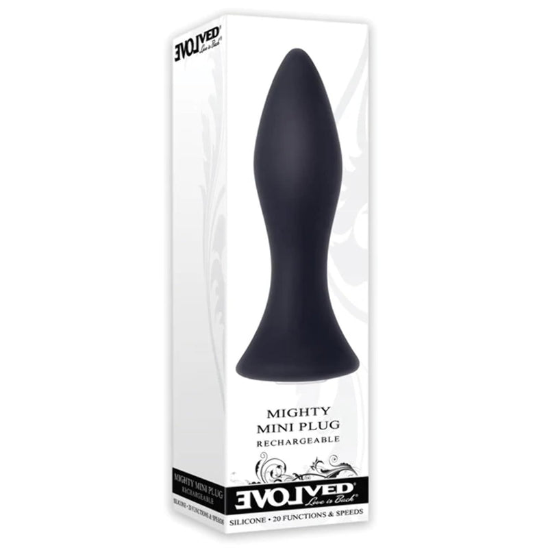 Rechargeable Vibrating Mighty Mini Anal Butt Plug, Black