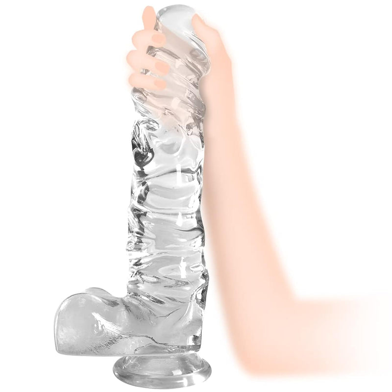 Huge Realistic Dildo,Xxl Clear G Spot Dildo For Women,Small Glans Big Thick Penis With Special Curve Design For Quick Orgasm,Strong Suction Cup Lifelike Dildo For Hands-Free Play(11.8 * 2.75)…