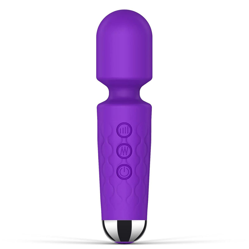 Rechargeable Silicone Wand Vibrator, Small Clitoral Stimulator G Spot Vibrators With 20 Patterns & 8 Speeds, Personal Wand Massager, Quiet & Waterproof Adult Sex Toys For Women (Purple)