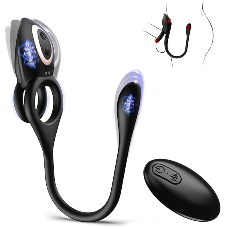 Prostate Massager With Cock Ring -Anal Vibrator Thrusting Vibrating 10 Modes- Remote Control Anal Butt Plug Penis Ring Male Vibrators For Men Pleasure Sex Toys For Adult Couples