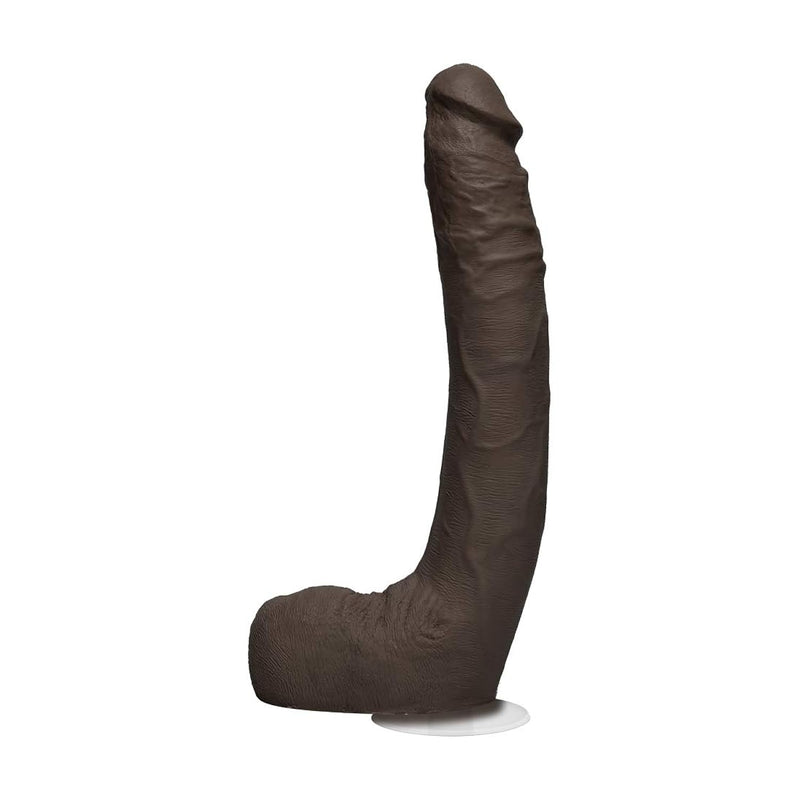 Signature Series - Jax Slayher - 10 Inch Realistic Ultraskyn Dildo With Removable Vac-U-Lock Suction Cup - F-Machine & Harness Compatible, For Adults Only, Chocolate