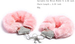 Stainless Steel Pink Fluffy Handcuffs for Ankles and Wrist with Chain Set Fuzzy Sweater Hand Cuff Set for Adults Bedroom Hand Cuffs for Women Couples