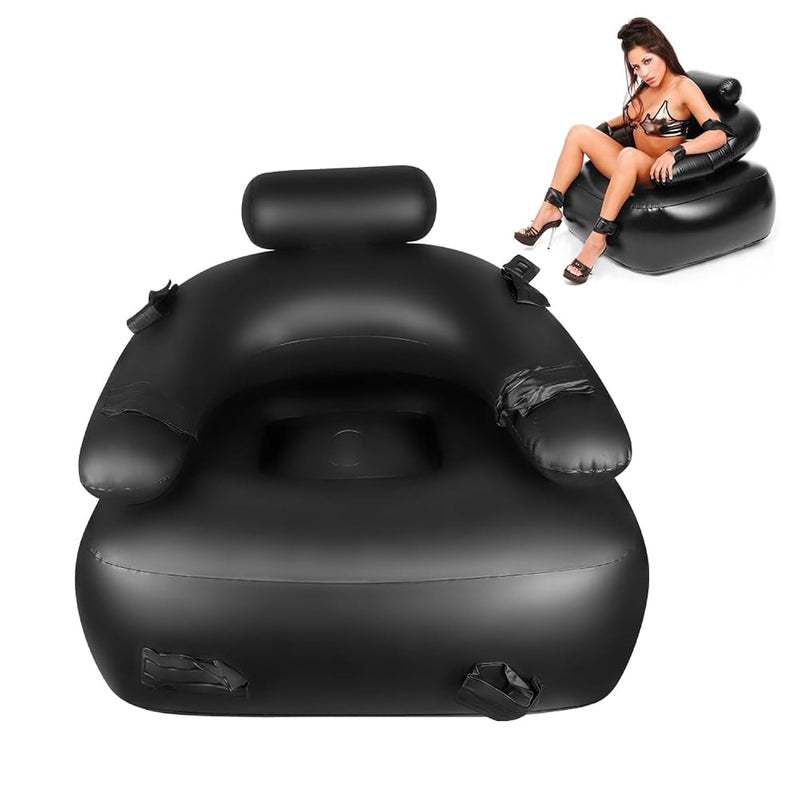 Inflatable Sex Sofa Bdsm Game Sex Chair Lovers Play Chair With Bondage Handcuff Ankle Cuffs Adult Sm Toys Couples Sex Fun Play Chair Multifunctional Portable Chair (Without Inflator And Dildo)