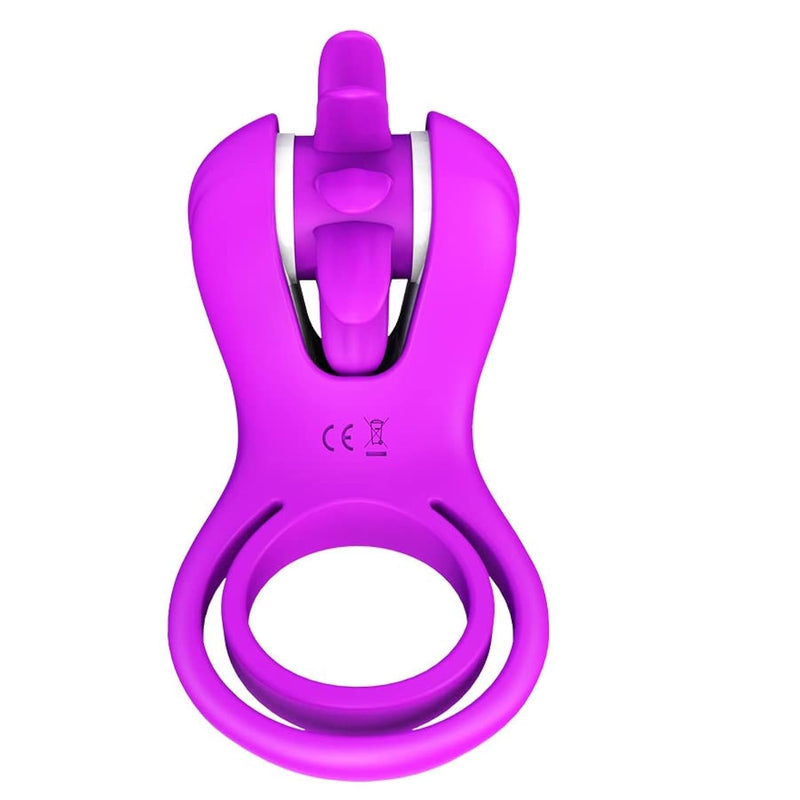 Tongue Licking Gear Vibrating Ring Penis Ring Male Female Couple Sharing Clitoris Nipple And Stimulation Waterproof Rechargeable Lock Sperm Ring