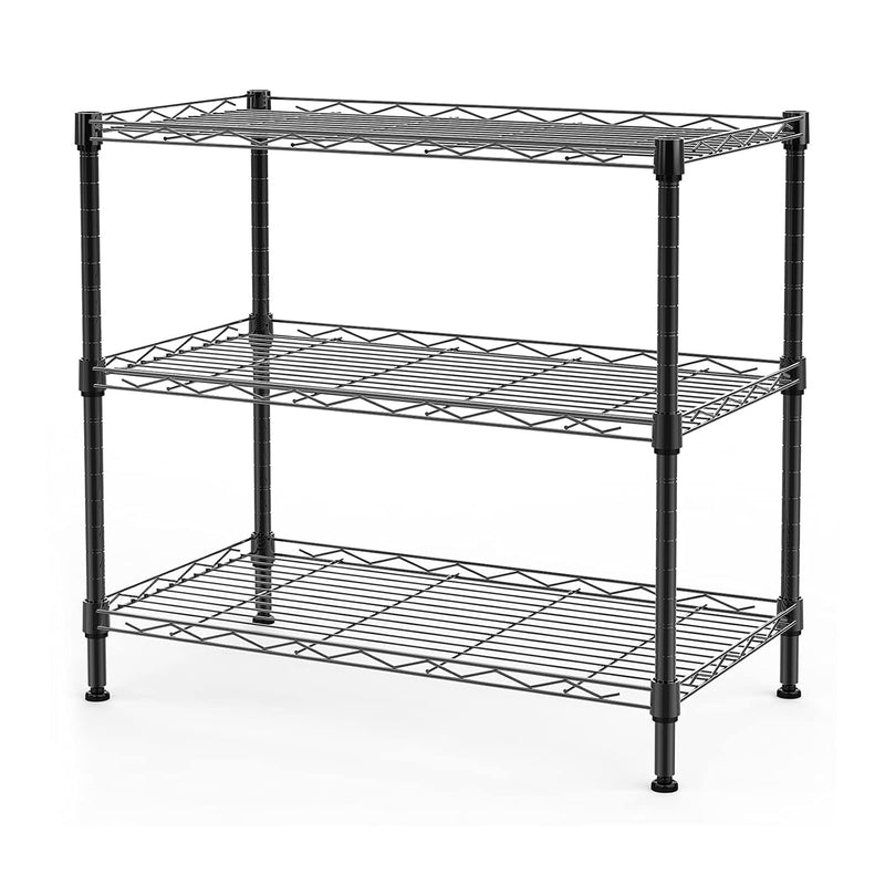 3 Shelf Wire Shelving Unit Adjustable Storage Shelving 21.26”W X 11.41”D X 22.83