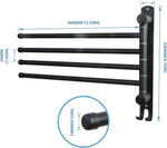 Black Towel Rack JSVER Swivel Towel Rack Wall Mounted, SUS304 Stainless Steel Towel Bar, Space Saving Towel Holder, Towel Racks for Bathroom