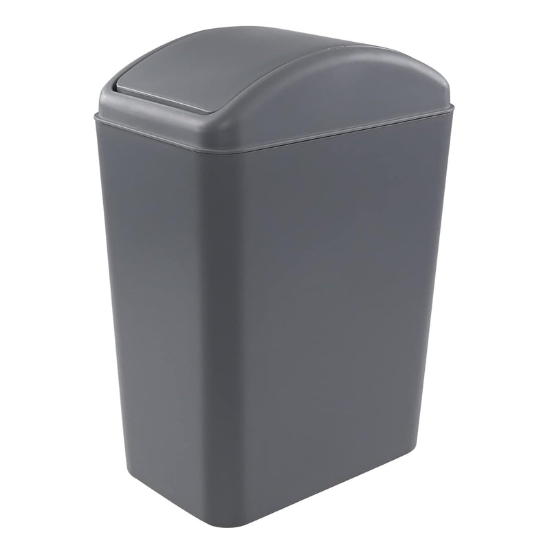 1-Pack 4.5 Gallon Plastic Swing Lid Kitchen Garbage Bin, Swing Top Trash Can, Gr