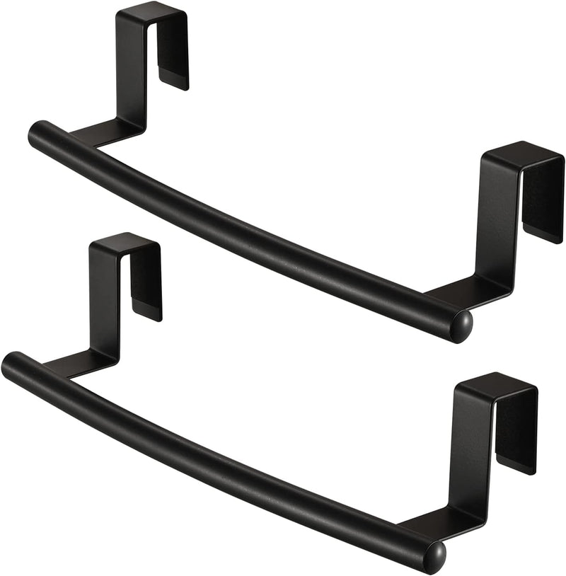 Over The Door Towel Rack, Over Cabinet Towel Bar Kitchen Bathroom Towel Holder Storage Dish Towel Holder, Over Cabinet Cupboard Door Towel Bar, Matte Black 2 Pack, KTH500S26-BK-P2