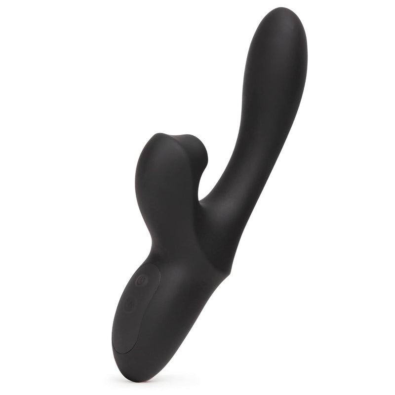 Dual Embrace Warming Clitoral Sucking Rabbit Vibrator Toy 5 Inch Dual Stimulation G Spot And Clit Suction Stimulator - 7 Patterns & 3 Speed Adult Sex Toy - Rechargeable & Waterproof - Black