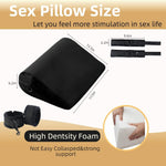 Sex Pillow Foam Sex Furniture Position Pillows with Restraints Handcuffs Set BDSM Bondage Foam Ramp Cushion with Wrist Cuffs Multifunctional Sex Toys Pillows for Couples