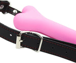 Bondage Silicone Leather Dog Bones Gag Mouth Pet Bone Bite Ball Gag BDSM Fetish Slave Restraints Sex Toys (Pink)