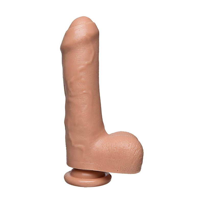 The D - Uncut D - 7 Inch With Balls - Firmskyn - 7" Long And 1.75" Wide - Suction Cup Base - O-Ring Harness Compatible Dildo, Vanilla