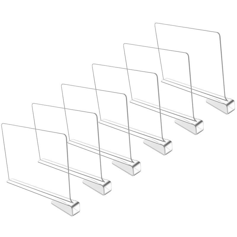 6 Pack Beautiful Acrylic Shelf Dividers, Perfect Perfect For Closets Kitchen Bed