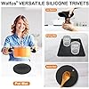 Silicone Trivet Mats - 4 Heat Resistant Pot Holders, Multipurpose Non-Slip Hot Pads for Kitchen Potholders, Hot Dishers, Jar Opener, Spoon Holder, Food Grade Silicone & BPA Free (Black)