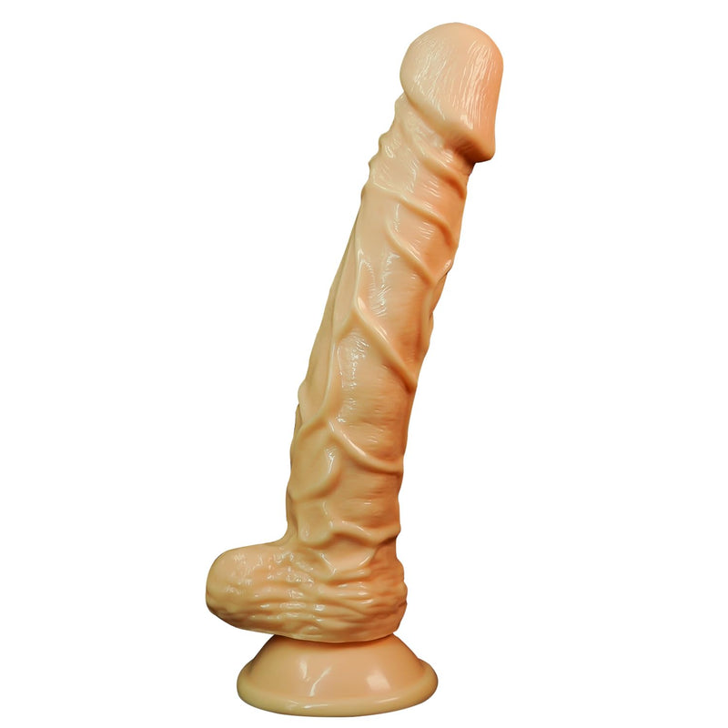 9.8 Inch Realistic Dildo Lifelike Huge Penis With Strong Suction Cup For Hands-Free Play, Flexible Cock Strapless Strap-On Dildo For Vaginal G-Spot Anal Play Adult Sex Toys For Women