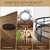 Farmhouse Oak 9" Lazy Susan Turntable Organizer for Cabinet, Round Wooden Lazy Susan Organization and Storage for Dining Table, Pantry, Kitchen, Countertop, Cupboard,Home Decor, Walnut Wood