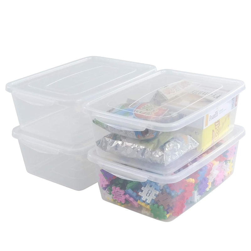 14 Quart Clear Storage Bin, Plastic Latching Box/Container With Lid, Shoe Boxes,