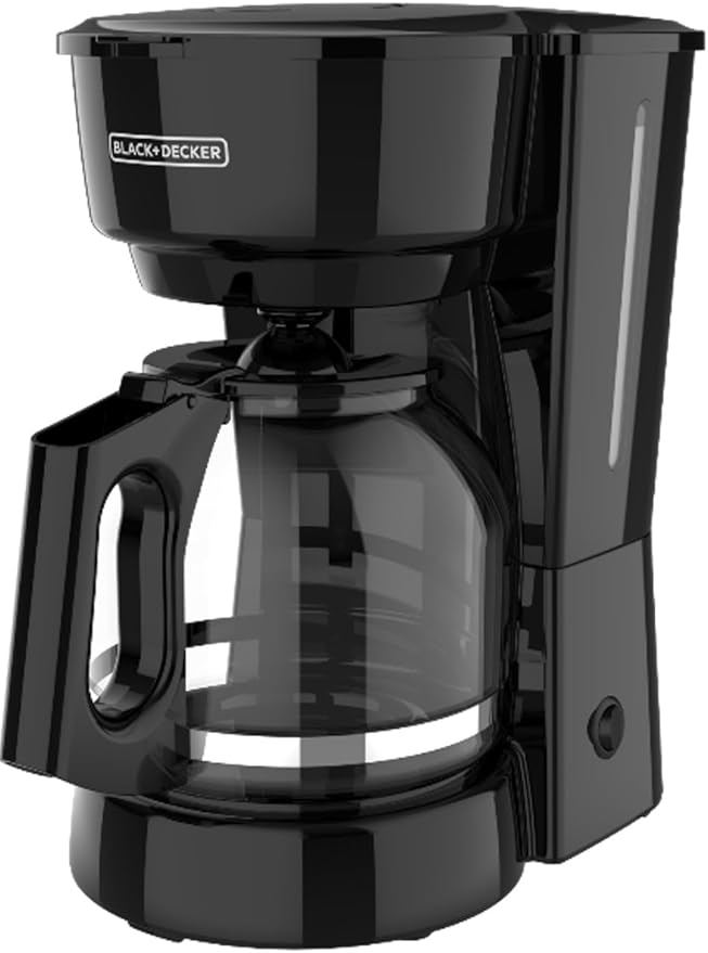 12-Cup Coffee Maker with Easy On/Off Switch, Easy Pour, Non-Drip Carafe with Removable Filter Basket, Vortex Technology, Black