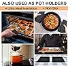 Silicone Trivet Mats - 4 Heat Resistant Pot Holders, Multipurpose Non-Slip Hot Pads for Kitchen Potholders, Hot Dishers, Jar Opener, Spoon Holder, Food Grade Silicone & BPA Free (Black)