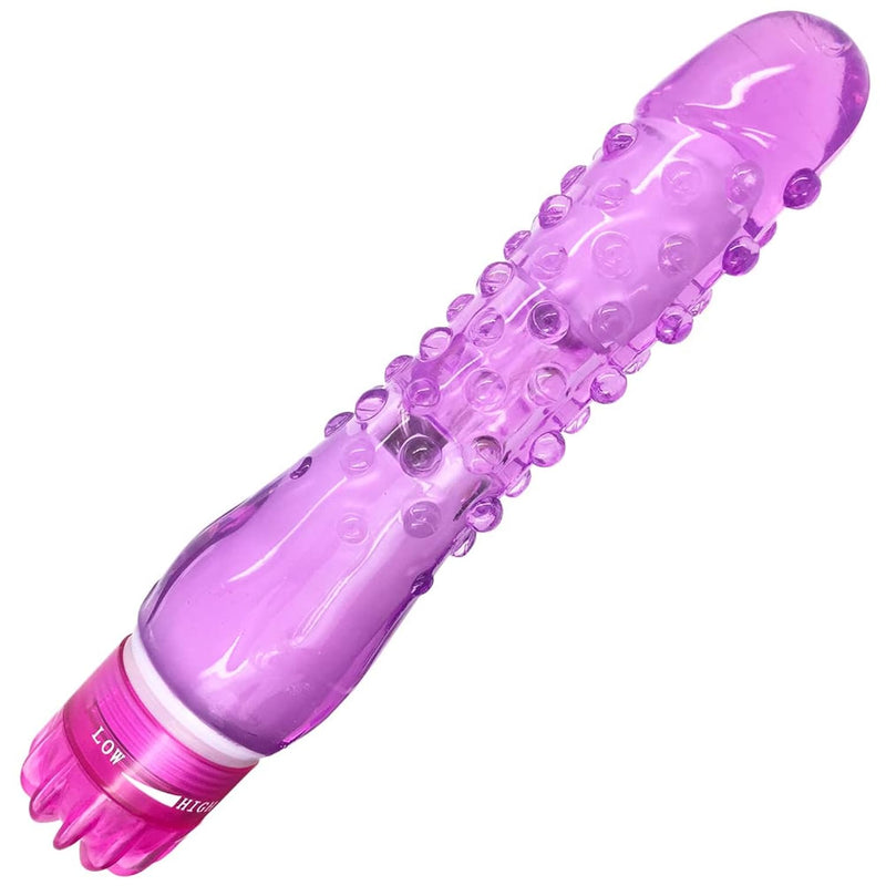 Erotic Bumpy Vibrator - Purple Waterproof Vibrations For Women- Multi-Speed Dial - Female Erotic Bedroom Novelty Aid