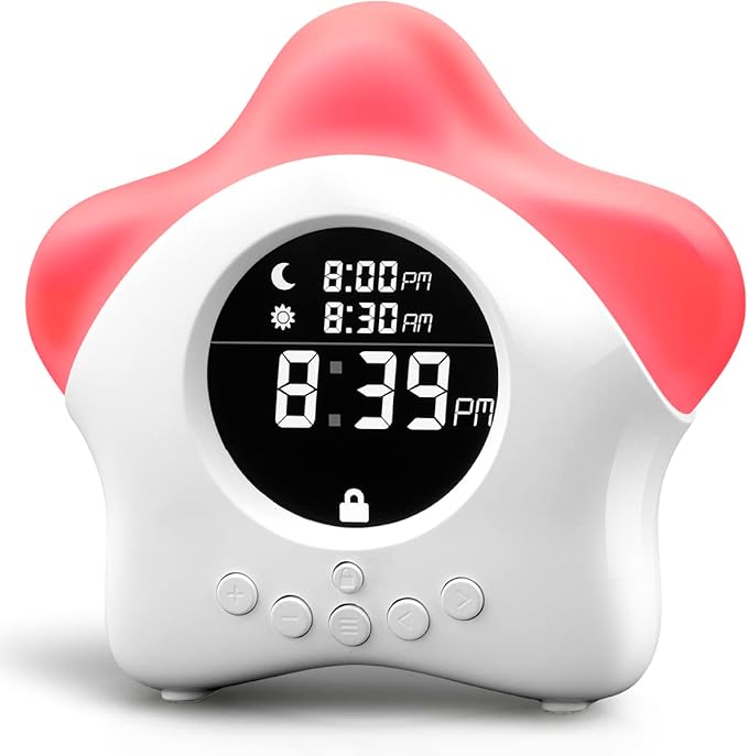 Stay-in-Bed Clock for Kids - Toddler Sleep Trainer, Night Light & Alarm