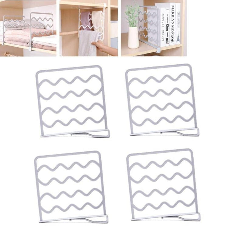 Plastic Closet Shelf Organizer Divider, Wave Wire Shelves Separator For Clothes,