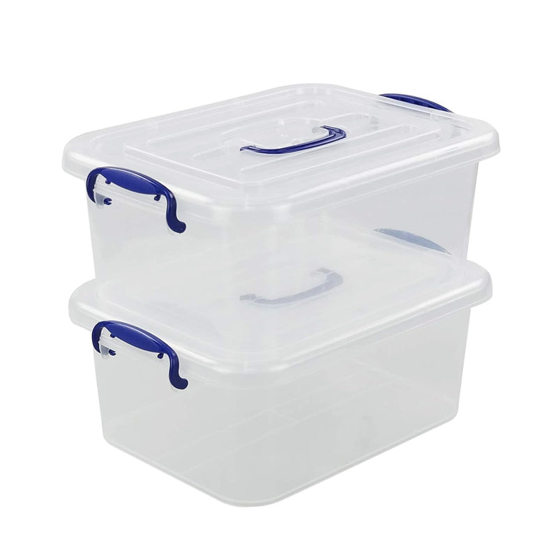 2-Pack Storage Boxes With Lids, 8 Liter Plastic Box Set