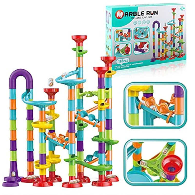 113 Pcs Marble Run For Kids,Marble Run Compact Set, Stem Learning Toy, Cons