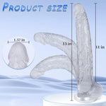 13 Inch Huge Realistic Clear Dildo Adult Sex Toys for Women, G Spot Anal Stimulation with Strong Suction Cup for Hands Free Play,Body-Safe Material Lifelike Large Penis Adult Anal Sex Toys for Couple