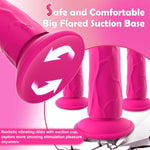 Realistic Pink Dildo Vibrator Adult Sex Toys for Women, G Spot Clitoral Stimulator Silicone Flexible Anal Dildo with 10 Strong Vibration Modes,Raised Veins and Big Suction Cup Sex Machine for Couple