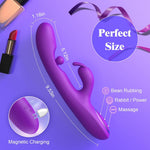 G Spot Vibrator Sex Toys-3 in 1 Adult Sex Toys 360° Rotation Vibrators with 10 Rubbing & 7 Vibrating & 7 Massaging, Waterproof Clitoral Stimulator Dildo Rabbit Vibrator Women Sex Toy (Violet)