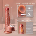 Thrusting Dildo Vibrator Sex Toys for Women Realistic Dildos 6in1 Penis with Suction Cup 9 Vibrations & 3 Thrusting Swing, Heating Modes Anal Dildo with Remote Control Couple Adult Sex Toys & Games