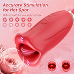 Rose Sex Toy G Spot Vibrator for Women - 4 in 1 Tongue Clitoral Vibrator with 10 Tongue Licking & 10 Finger Vibrators Nipple Anal Clit Stimulator Adult Sex Toys for Women Couples