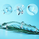 Small Crystal Glass Thin Curved Pleasure Cute Double-Ended Anal Plug Beads Dildo, Beginner Massager Anal Sex Toy Men and Women Masturbation Penis Anal Plug, Suitable for Men and Women