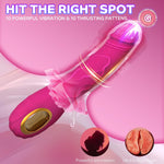 Upgraded G spot Vibrator Womens Sex Toy, 9″ Realistic Thrusting Dildo Vibrator with 10 Thrusting & 10 Vibration Patterns, Female Vibrator Adult Sex Toys for Women, Sex Machine (Hot Pink)