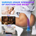 Silicone Dildo 6 inch - Suction Cup Dildo Soft Dildo for G-spot, Beginner Anal Dildo for Prostate, Fantasy Dildo with Thin Slim Purple Blue Surface, Butt Plug Adult Sex Toys Small Dildo for Men Women