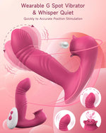 Rose Vibrator Toy G Spot Vibrator,Clitoral Sucking Stimulator Female Sex Toys Dildo Vibrator with 10 Sucking 10 Vibrating 10 Wiggling Modes,Rose Sex Toy Vibrators,Adult Sex Toy for Women and Couple