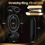 Dual Bullet Vibrating Ring - 10 Mode Couples Toy for Clitoral & G-Spot Stimulation