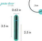 3.5" Waterproof Bullet Vibrator – 3 Speeds, Teal, One-Button Control, Adult Toy