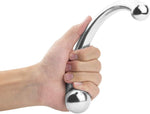 G-spot Massage Dildo, Stimulate Wand Fetish Plug Solid Metal Curved Dual Ended Masturbation Sex Toy for Couple